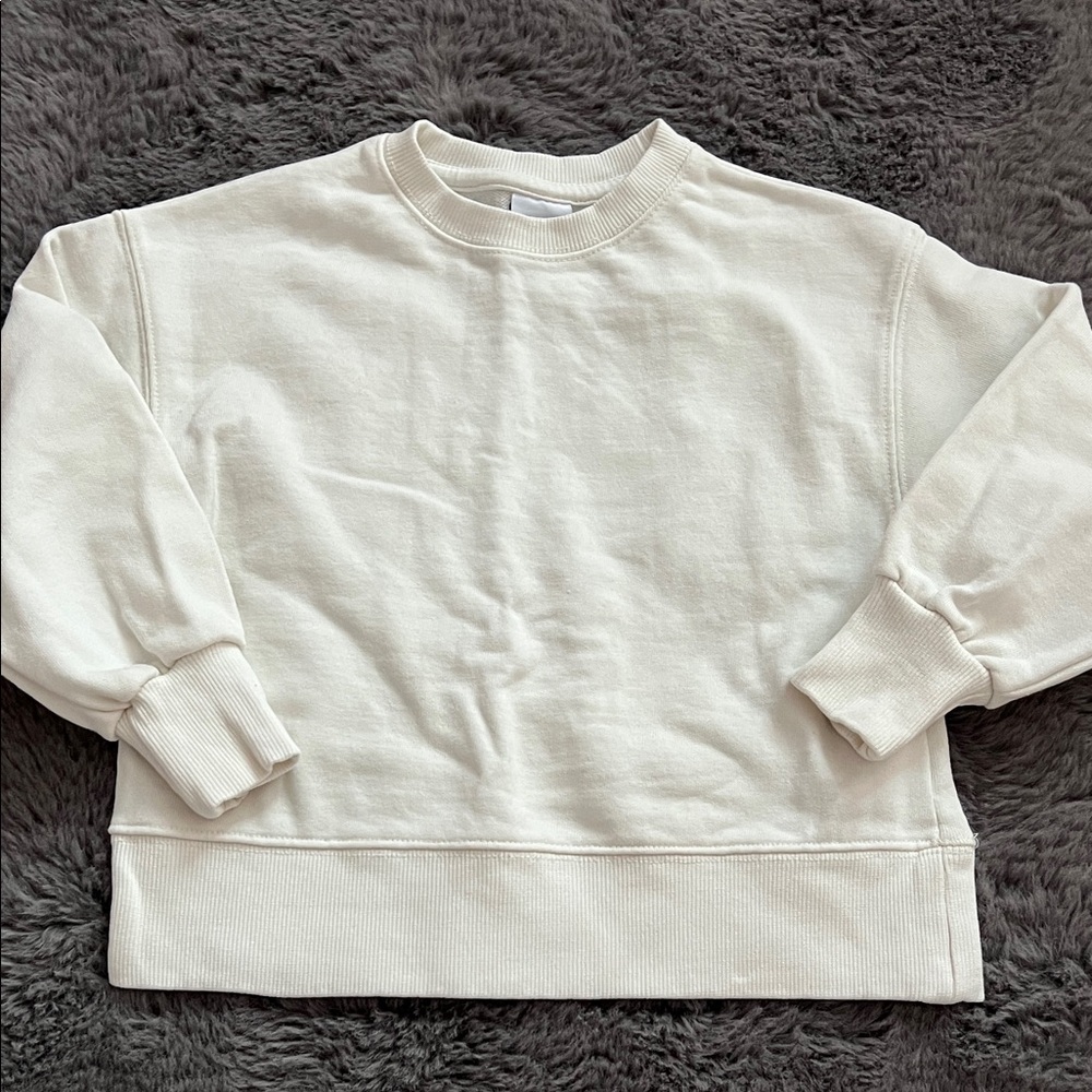 Zara Off-White Ribbed Collar Top